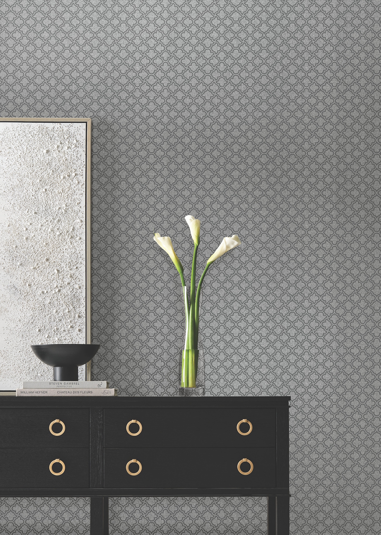 Uptown Glam Charcoal Wallpaper
