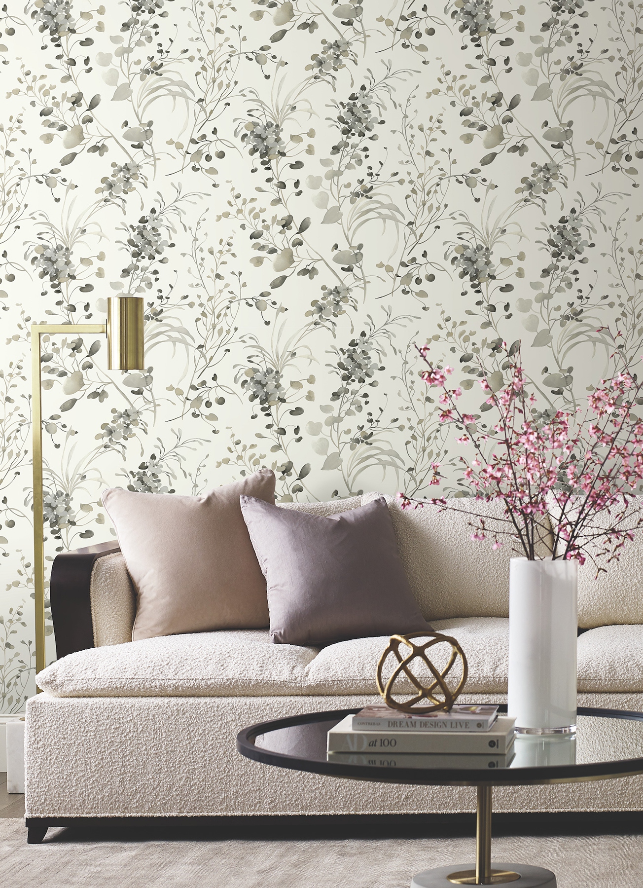 Spring Whispers Charcoal Wallpaper