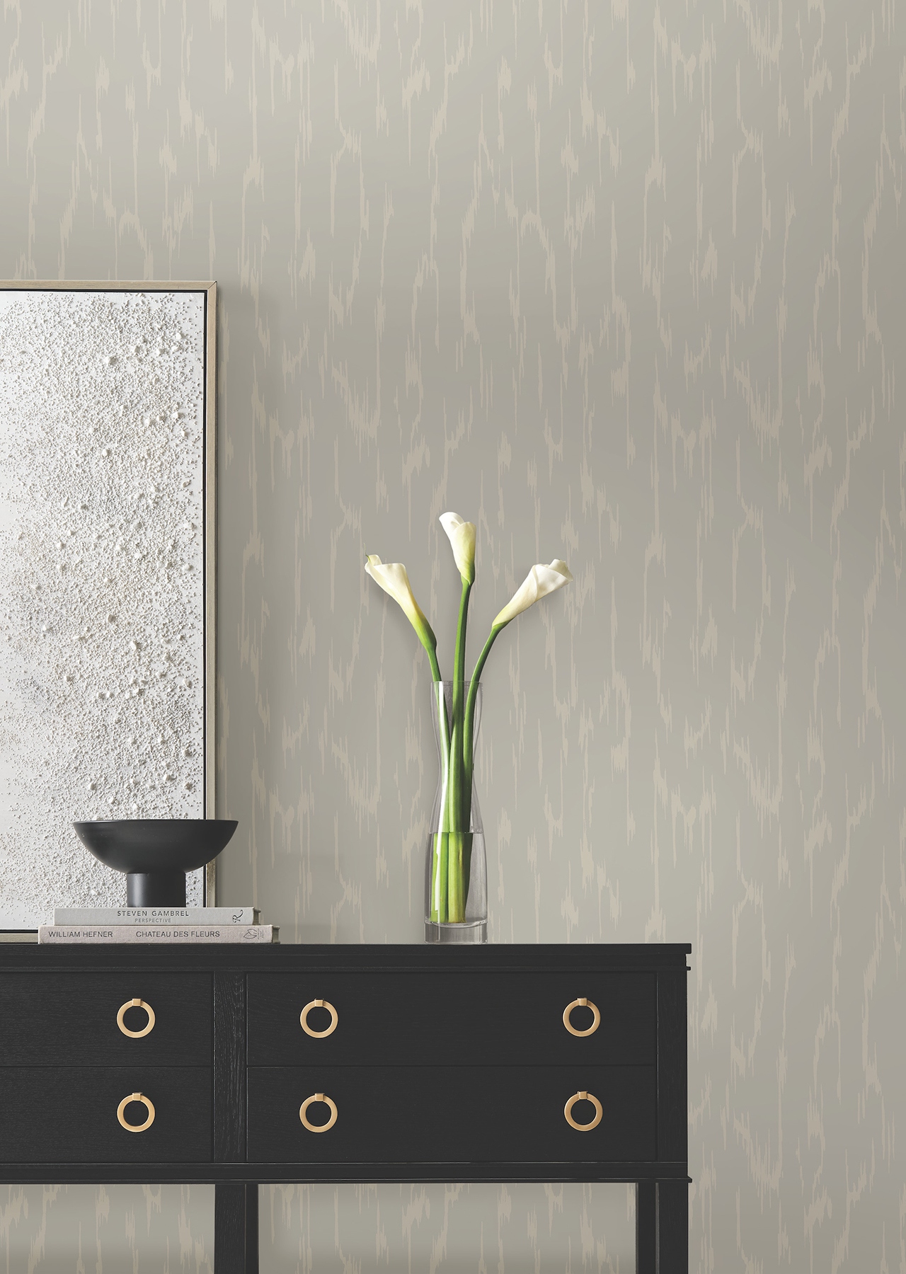 Flowing Dark Taupe Wallpaper