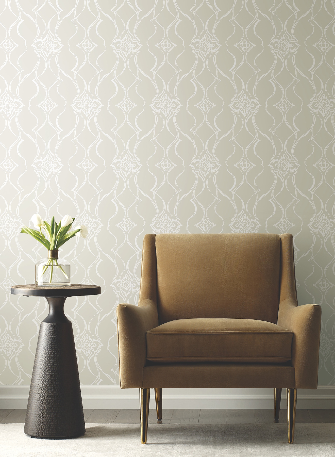 Pirouette Beige Wallpaper